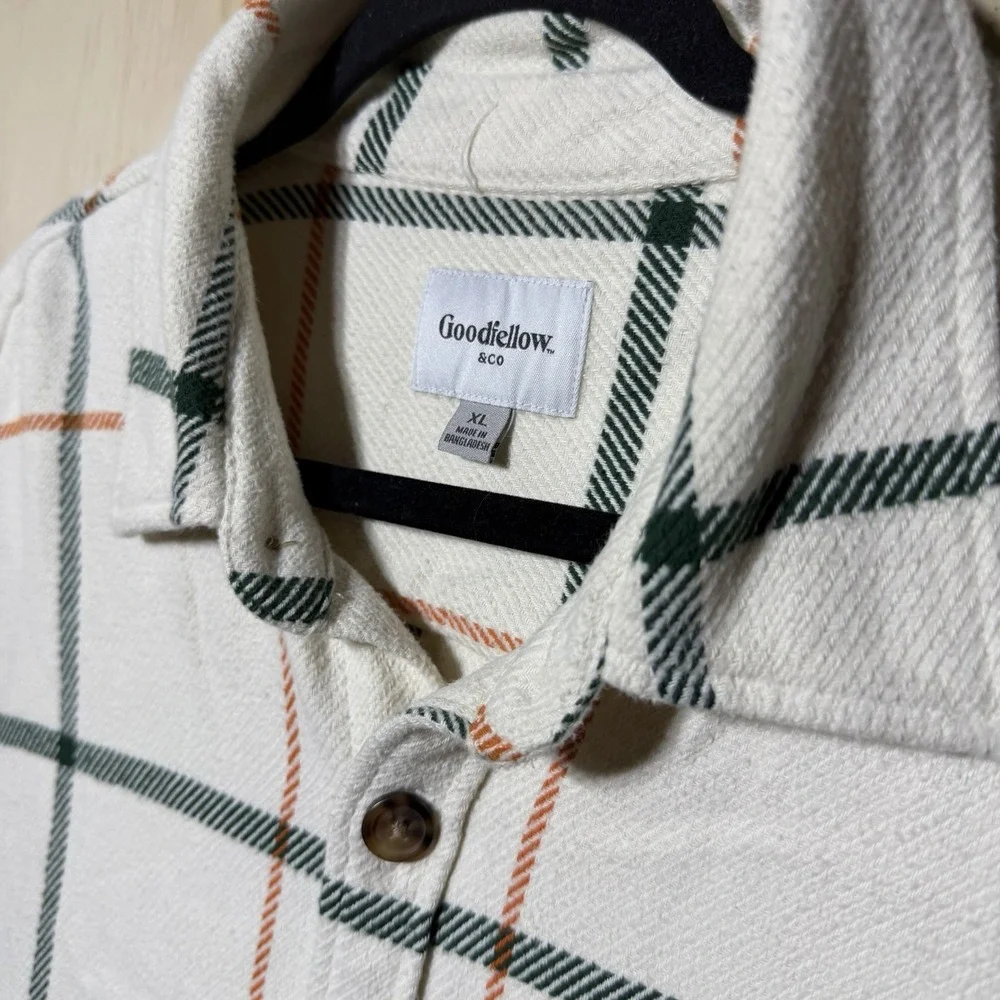 Goodfellow Flannel Shirt Jacket XL‎ Plaid Button Front Shacket Men